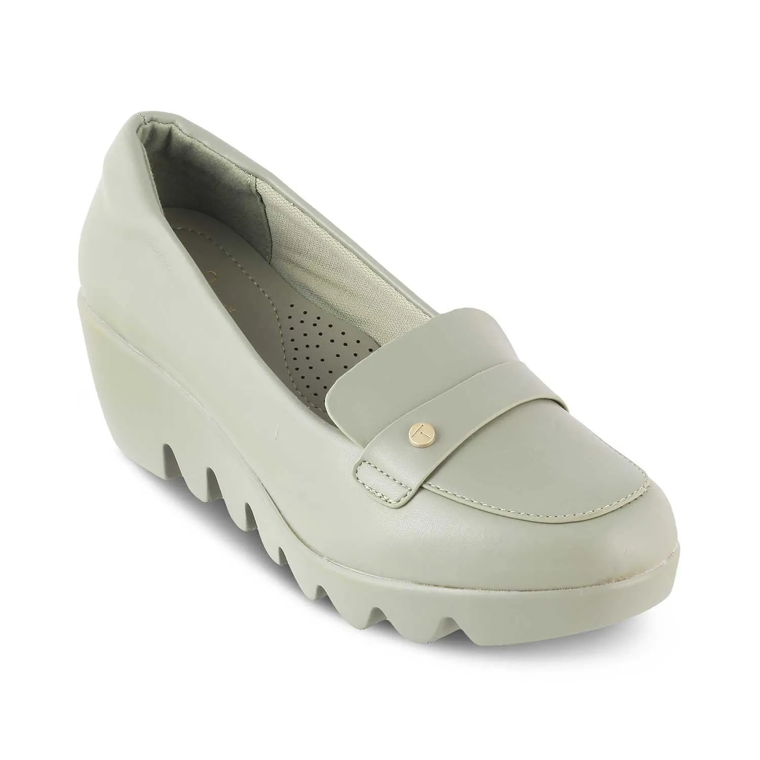 Tresmode Towes Green Women's Dress Wedge Loafers