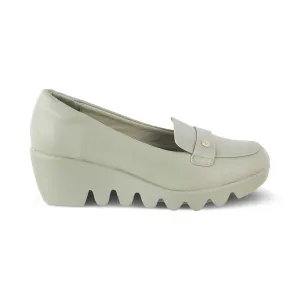 Tresmode Towes Green Women's Dress Wedge Loafers