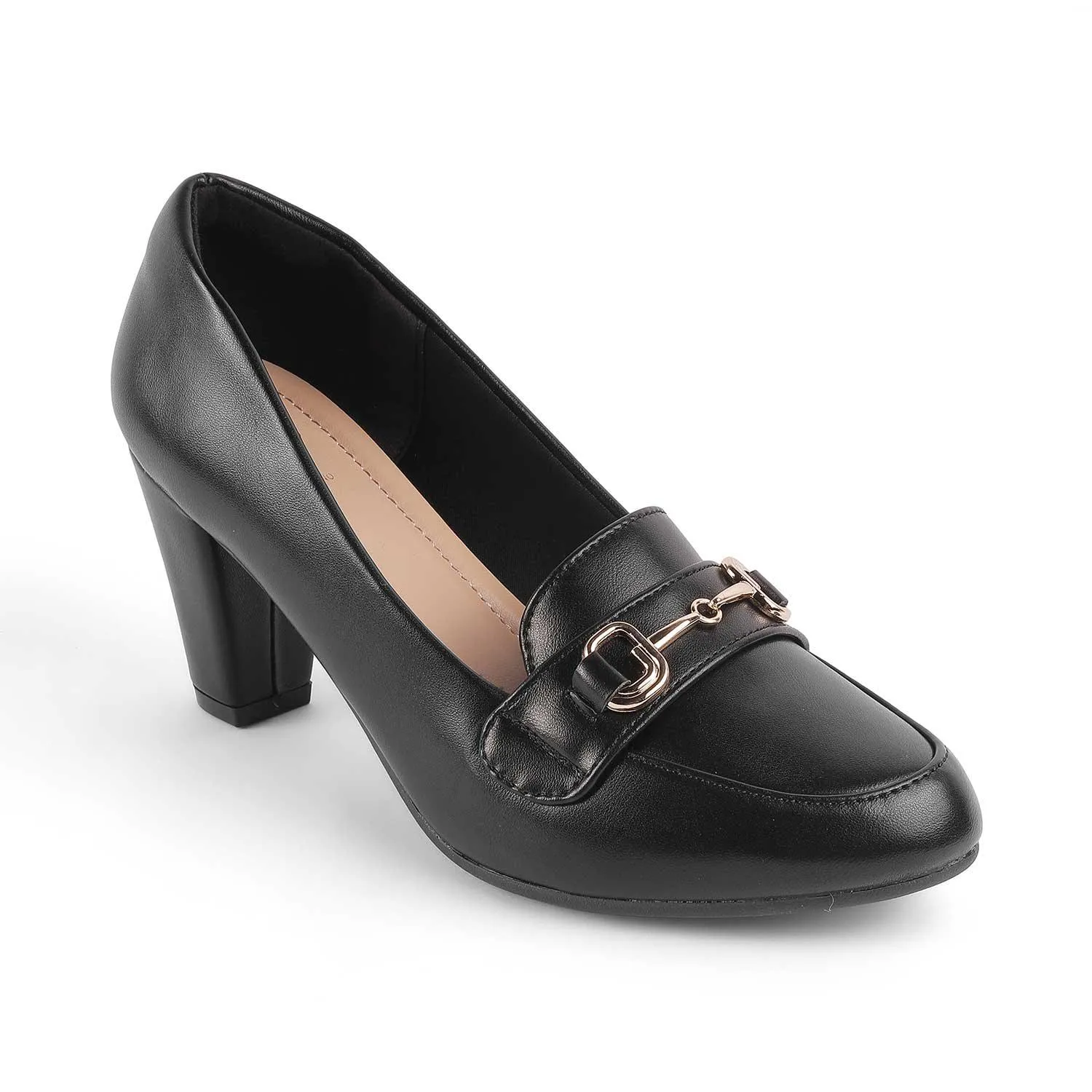 Tresmode Tresore Black Women's Dress Block Heel Pumps