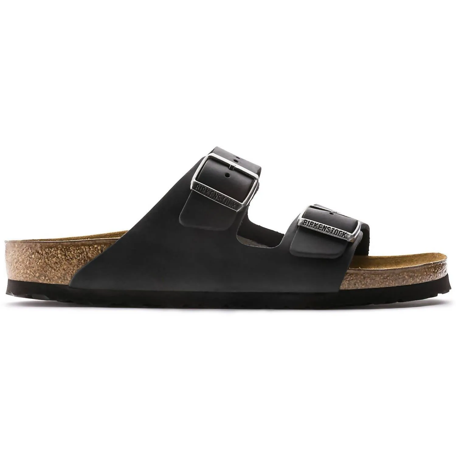 Unisex Arizona Oiled Leather Sandal - Narrow In Black