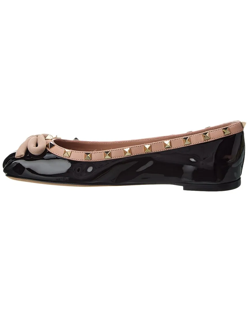 Valentino Rockstud Patent Ballerina Flat