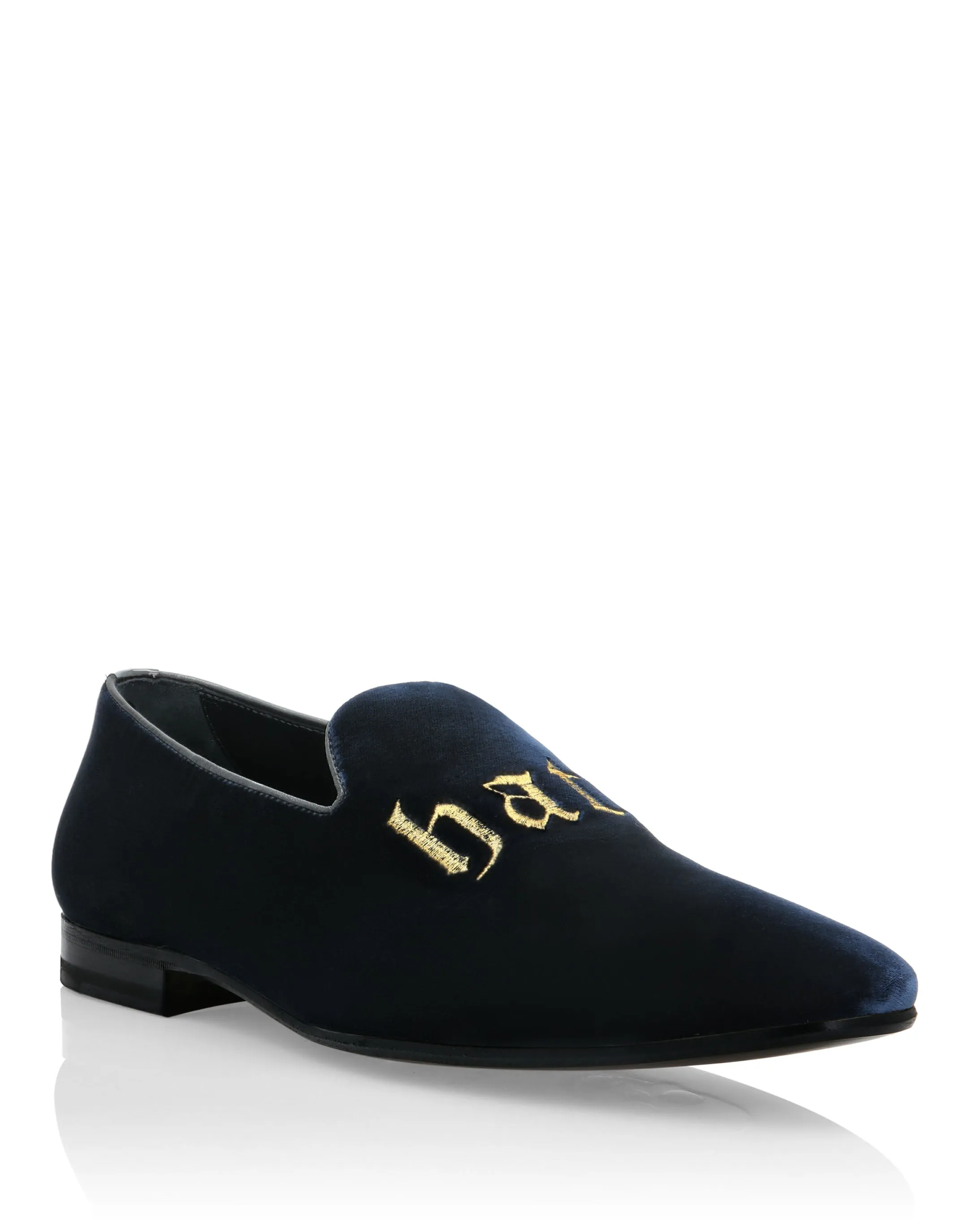 Velvet Loafers Embroidered