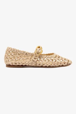 Verona Macrame In Beige Embroidered Raffia