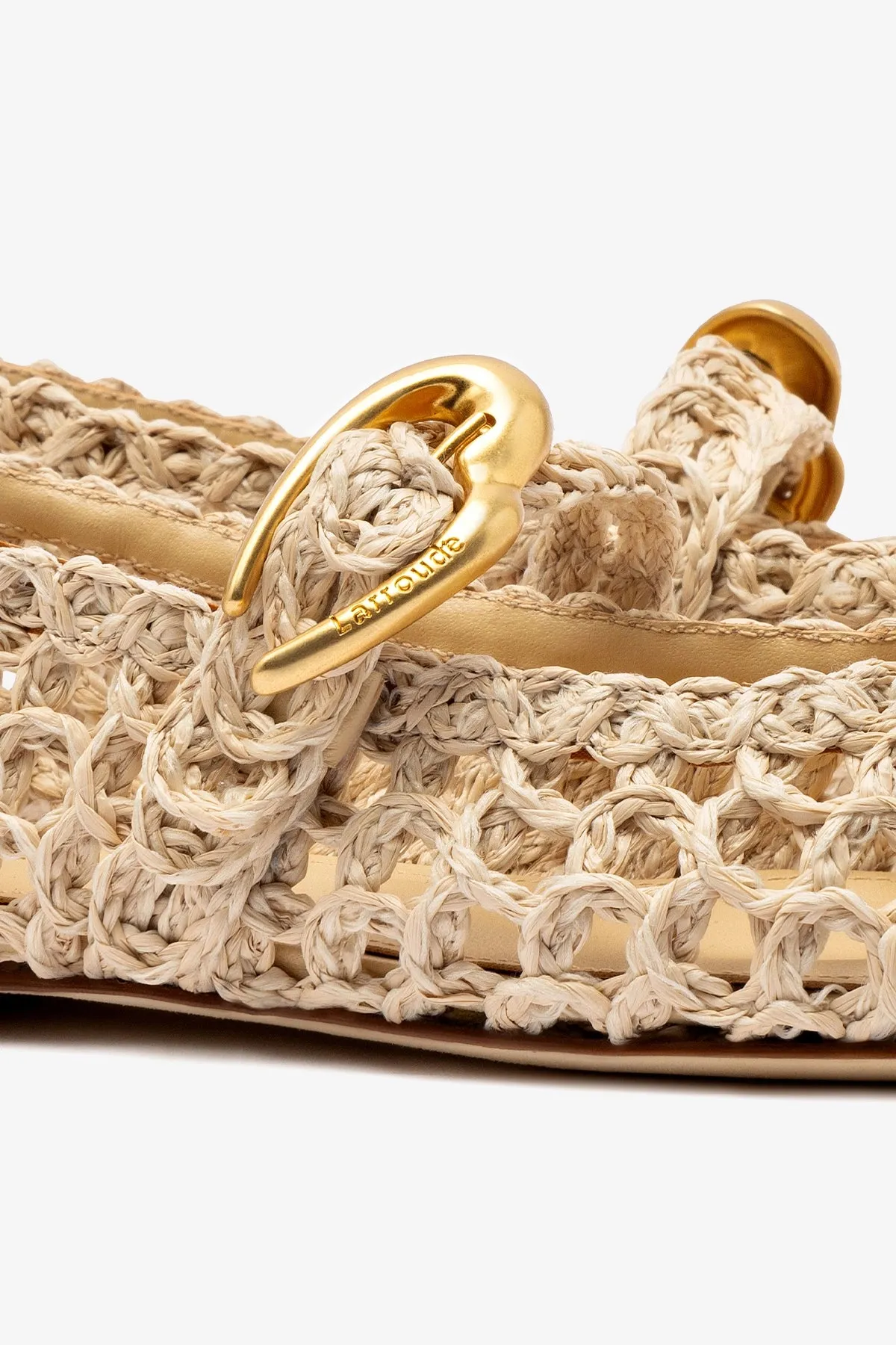Verona Macrame In Beige Embroidered Raffia