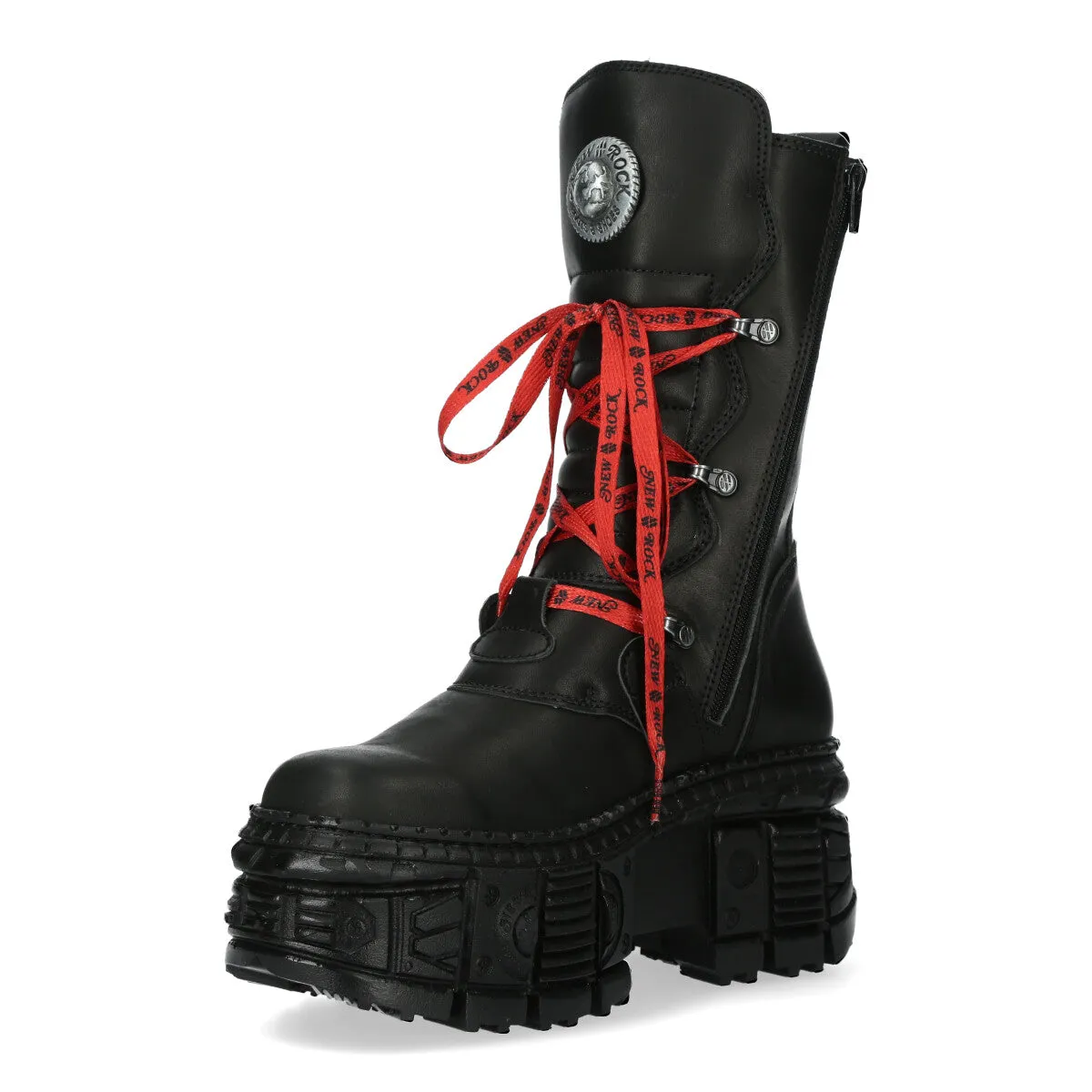 WALL028B-C1 Boots Leather Platform Gothic