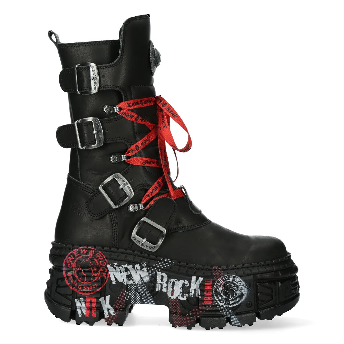 WALL028B-C1 Boots Leather Platform Gothic
