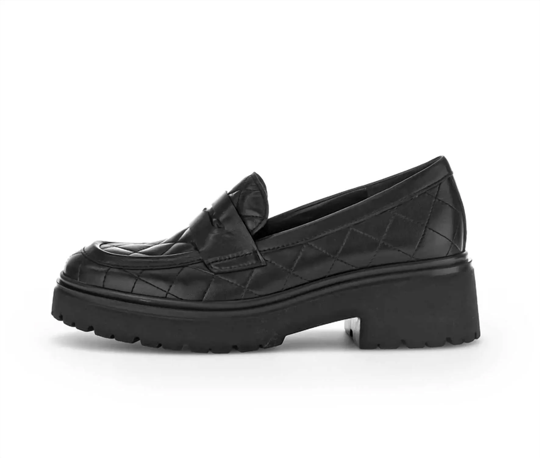 Women's 35.231.27 Penny Loafer In Black Quilted Leather