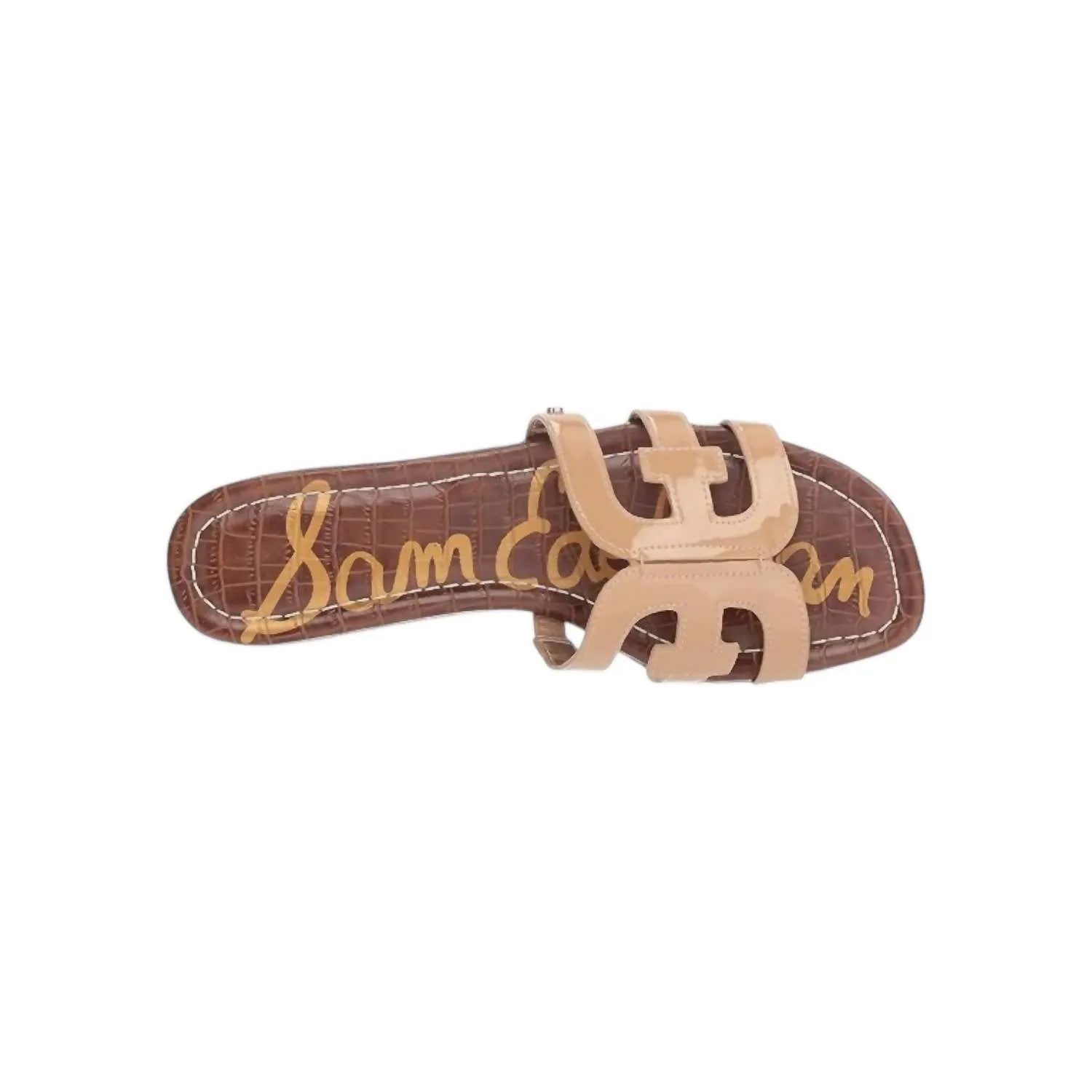 Women's Bay Patent Flat Sandals In Almond Patent
