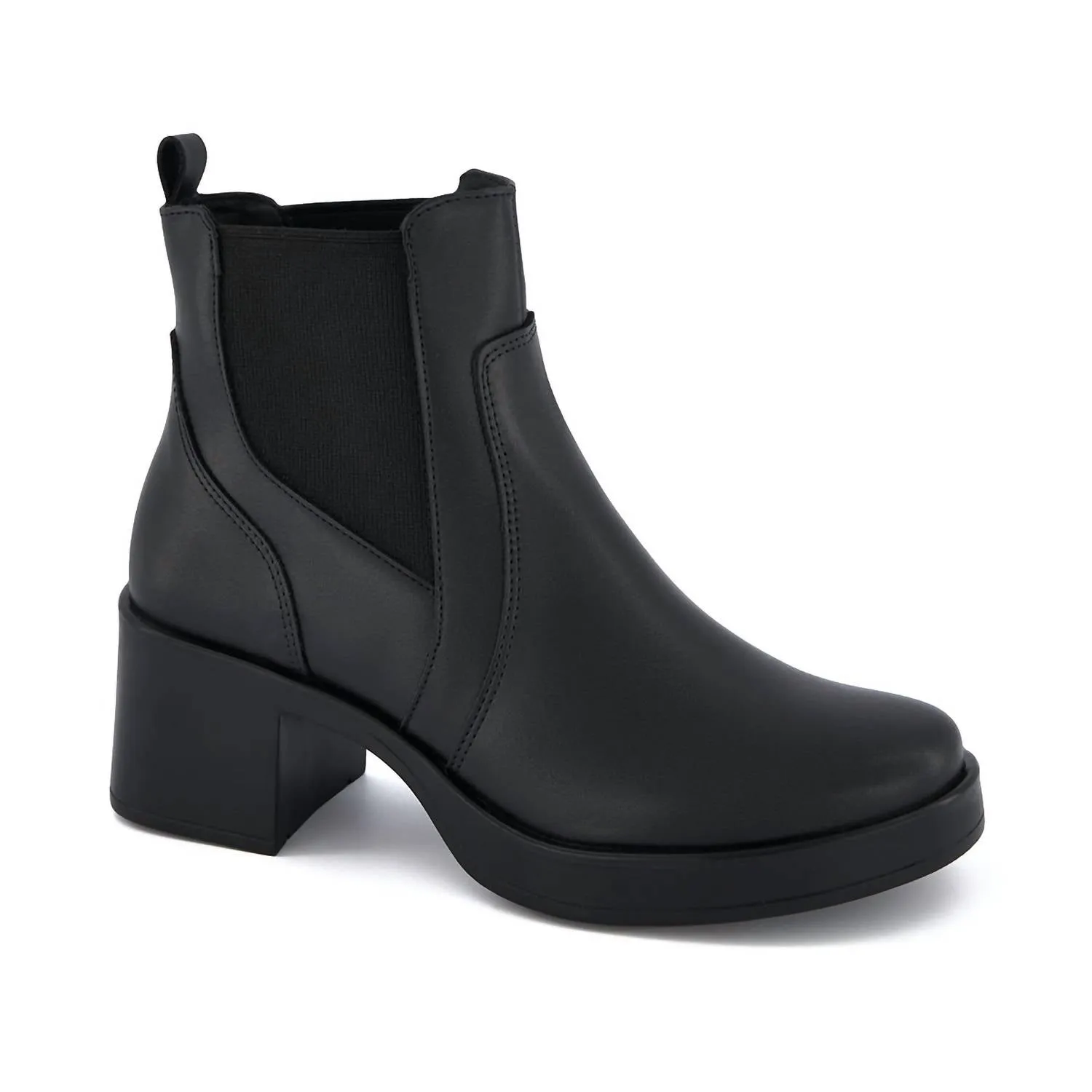 Women's Chelsea Boots With Elastic Sides In Black
