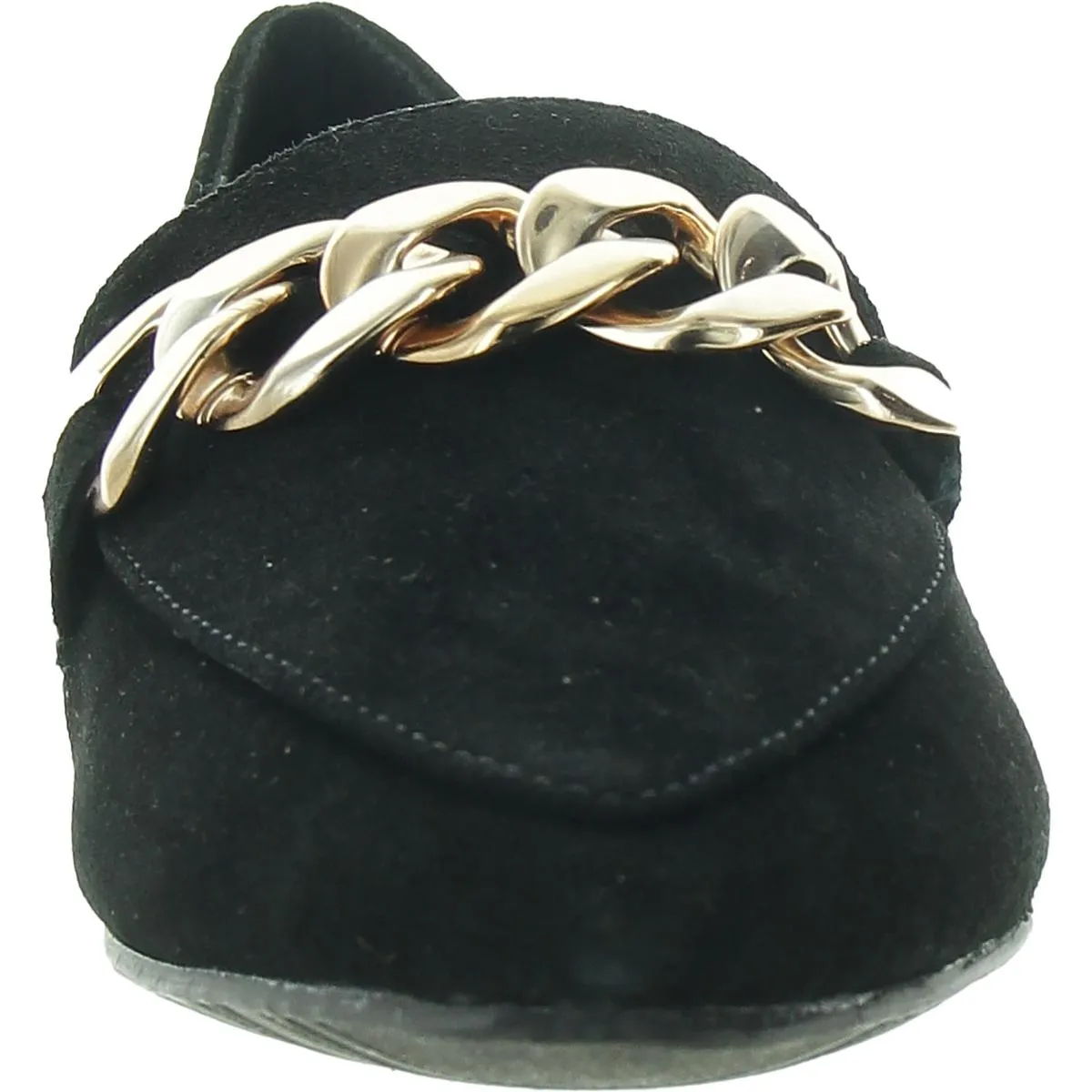 Womens Embellished Suede Loafers