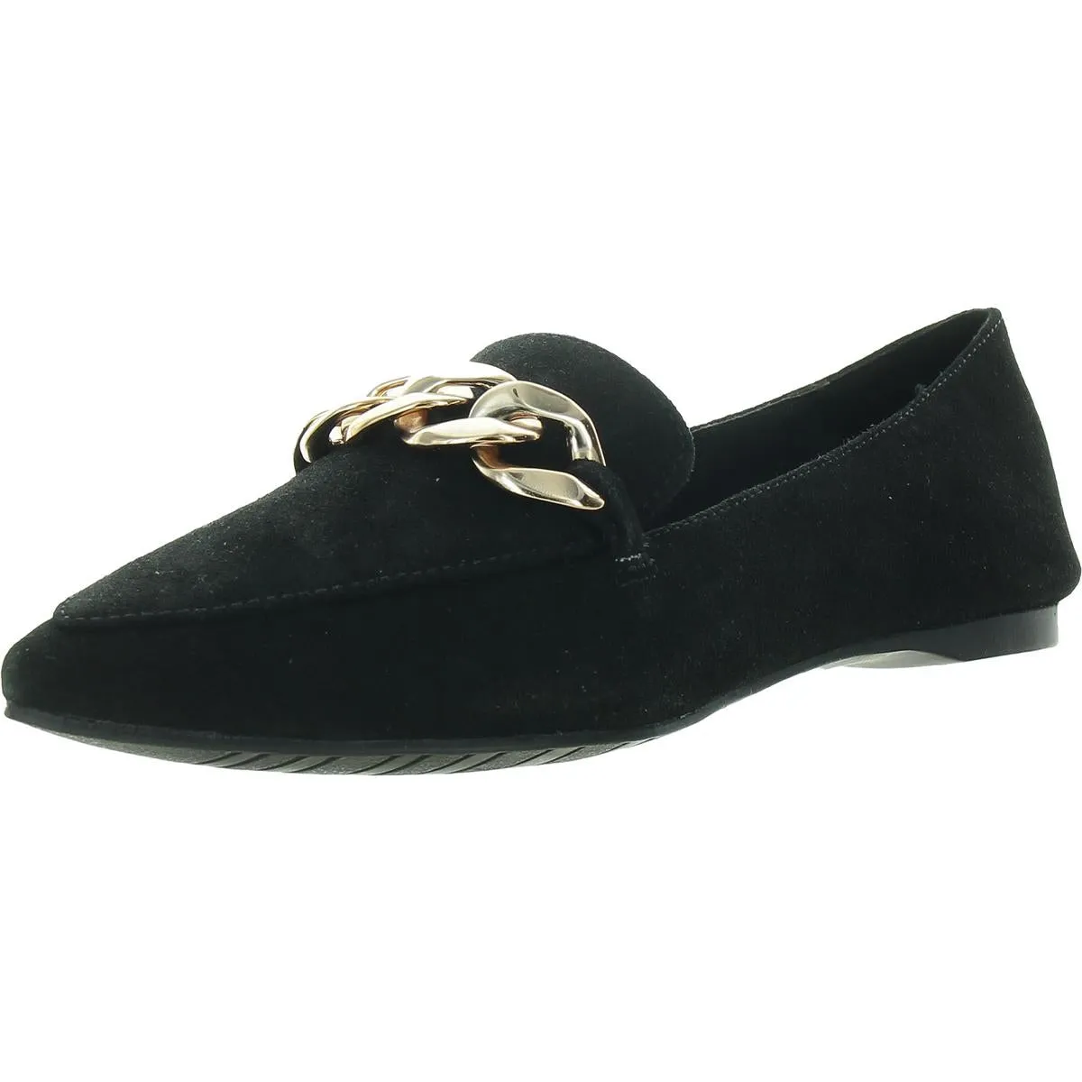 Womens Embellished Suede Loafers