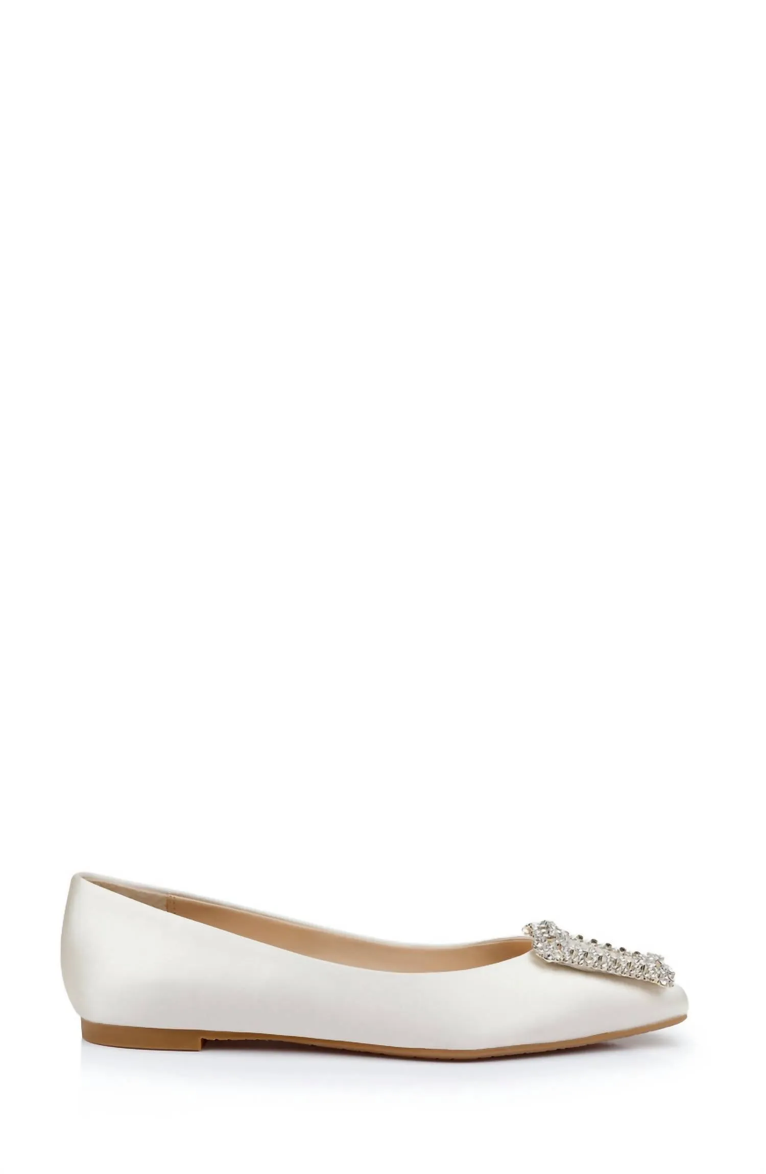 Women's Emerie Crystal Buckle Flats In Ivrsat