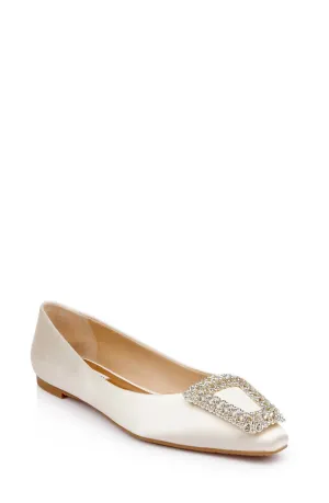 Women's Emerie Crystal Buckle Flats In Ivrsat