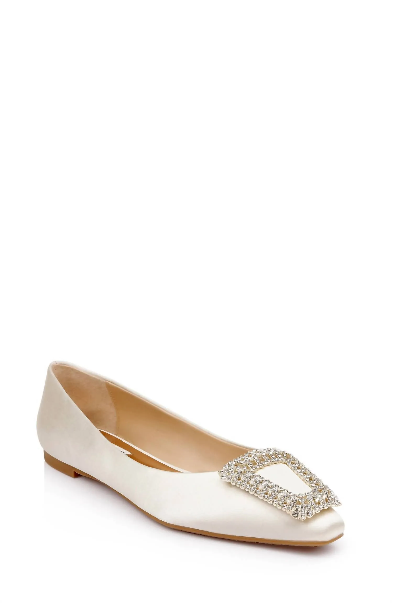 Women's Emerie Crystal Buckle Flats In Ivrsat