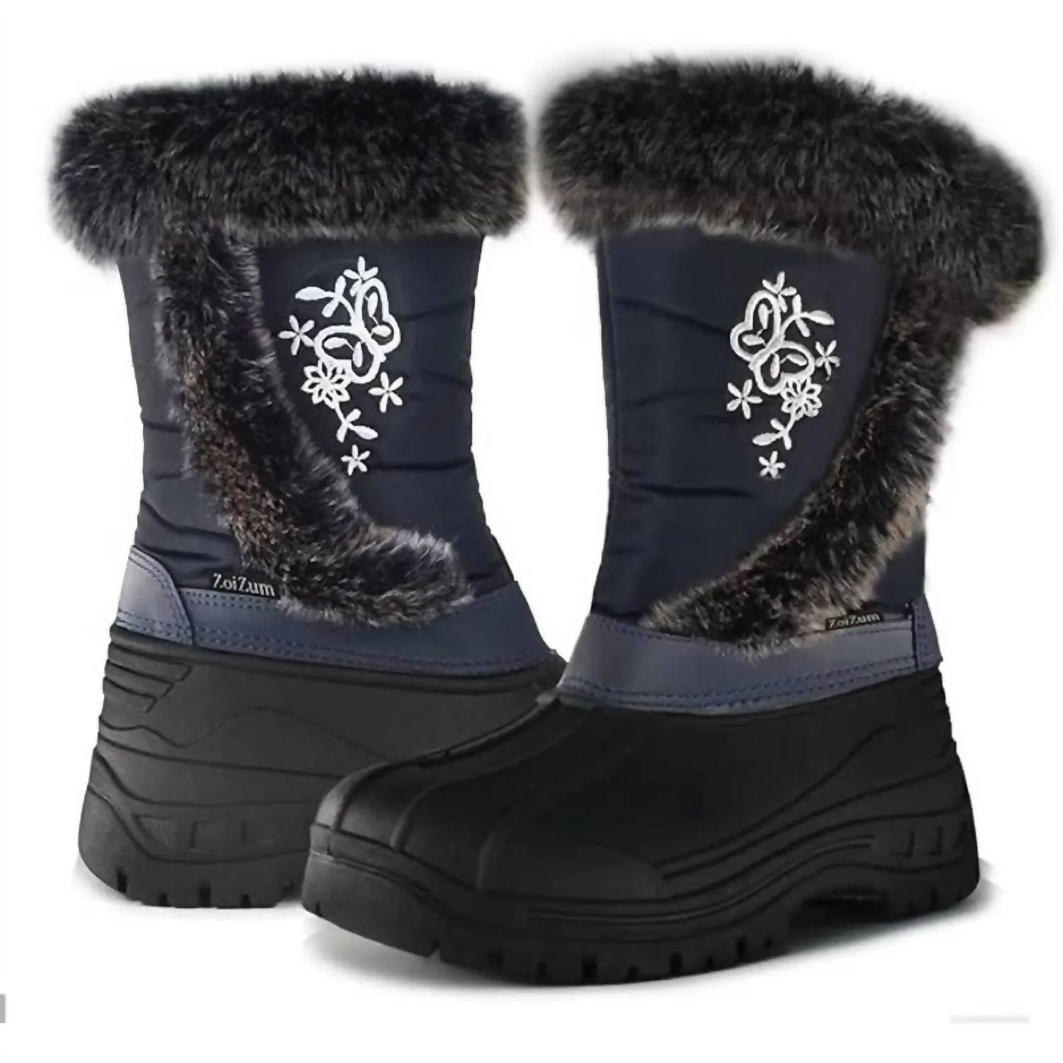 Women's Faux Fur Snow Boots In Grey