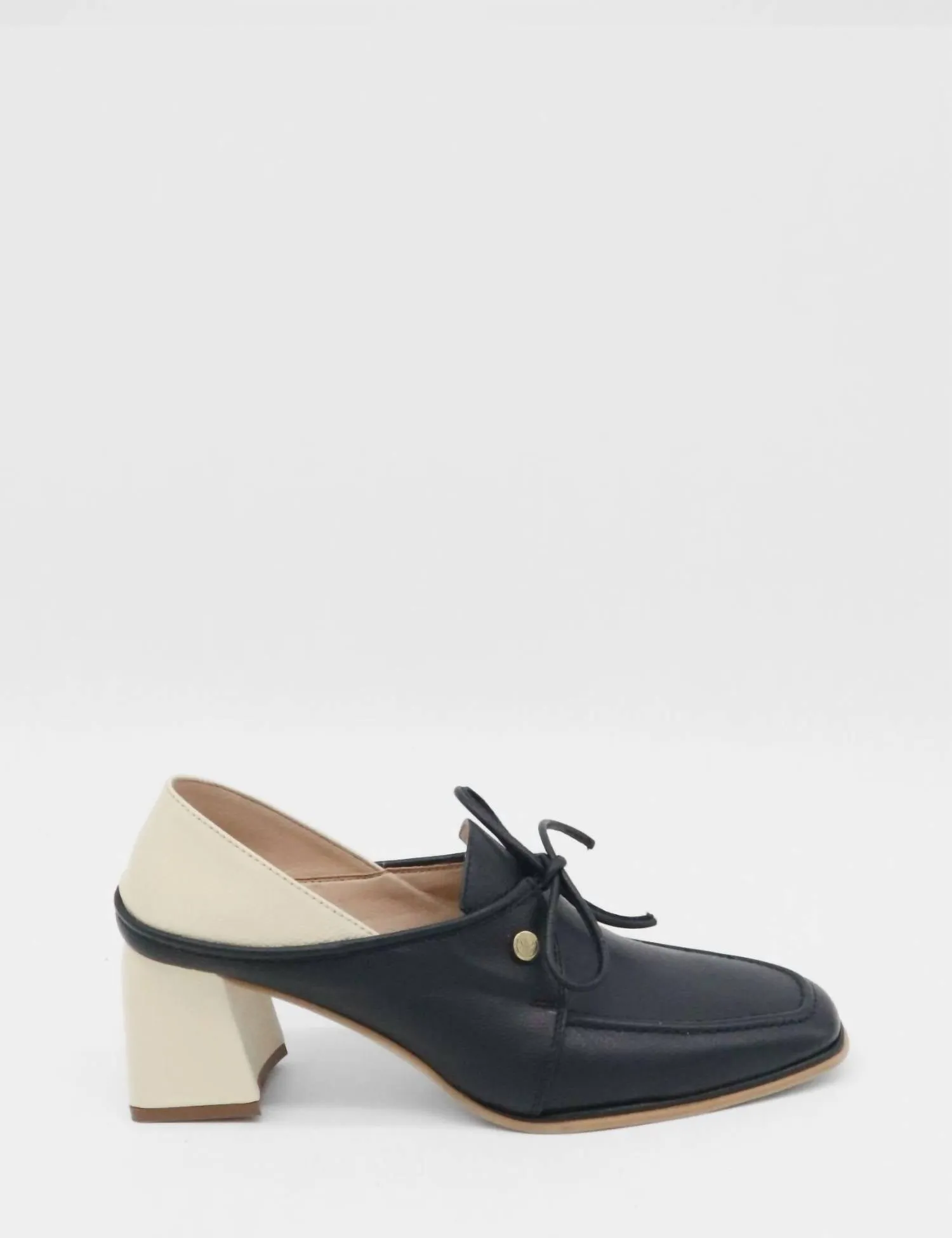 Women's Focus Heeled Loafers In Black/off-White