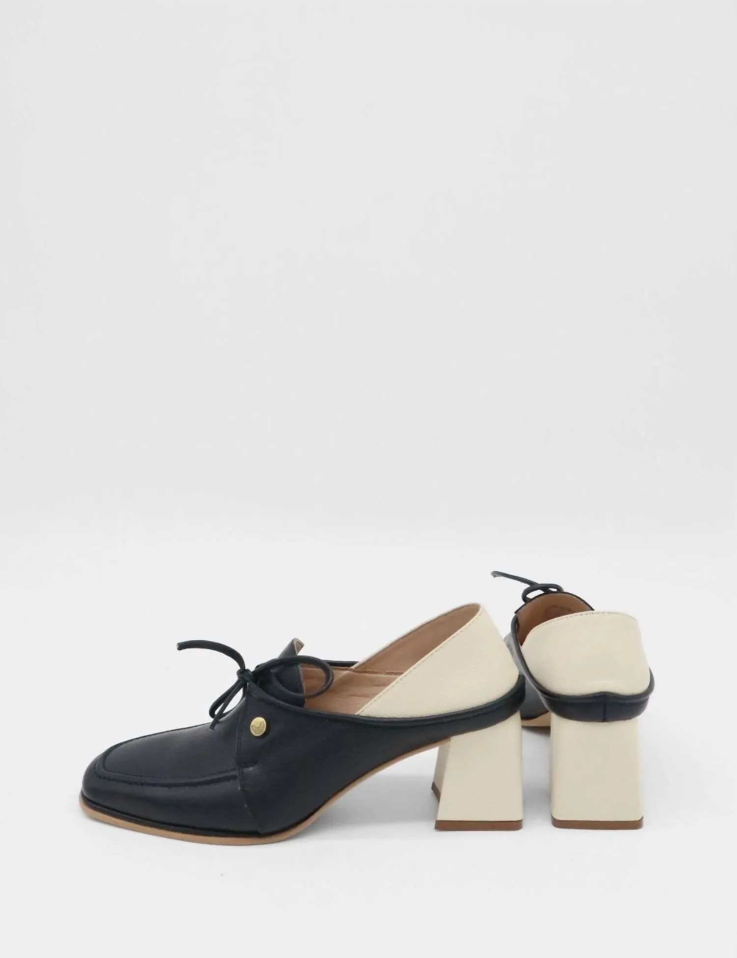 Women's Focus Heeled Loafers In Black/off-White