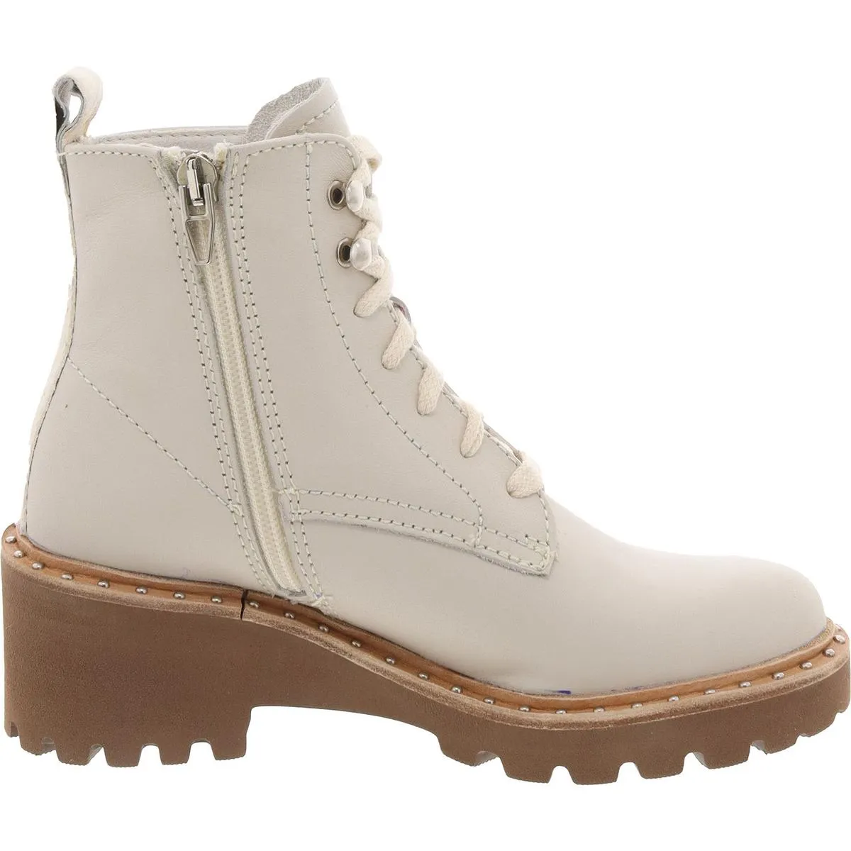Womens Leather Lugg Sole Combat & Lace-Up Boots