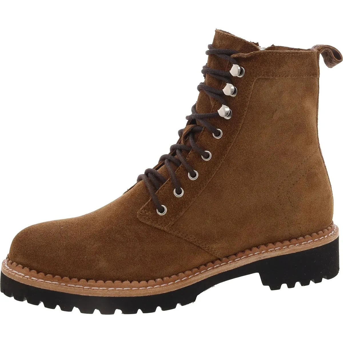 Womens Leather Lugg Sole Combat & Lace-Up Boots