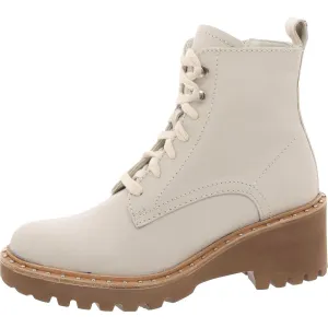 Womens Leather Lugg Sole Combat & Lace-Up Boots