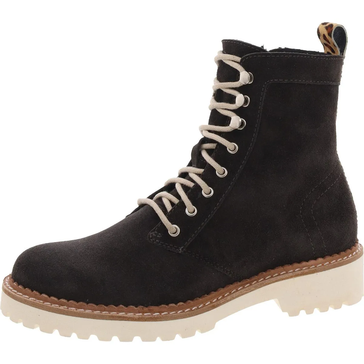 Womens Leather Lugg Sole Combat & Lace-Up Boots