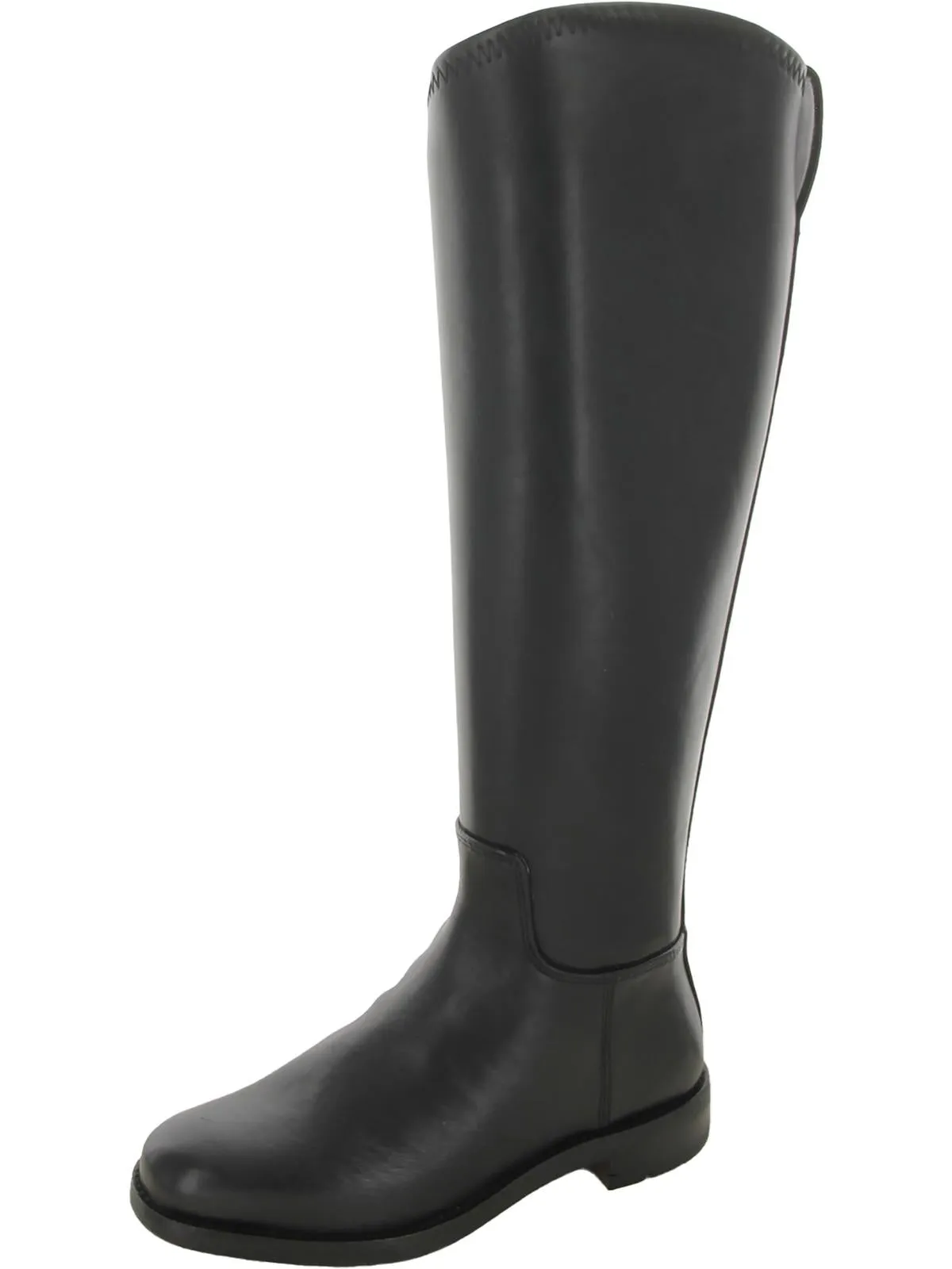 Womens Leather Round Toe Knee-High Boots