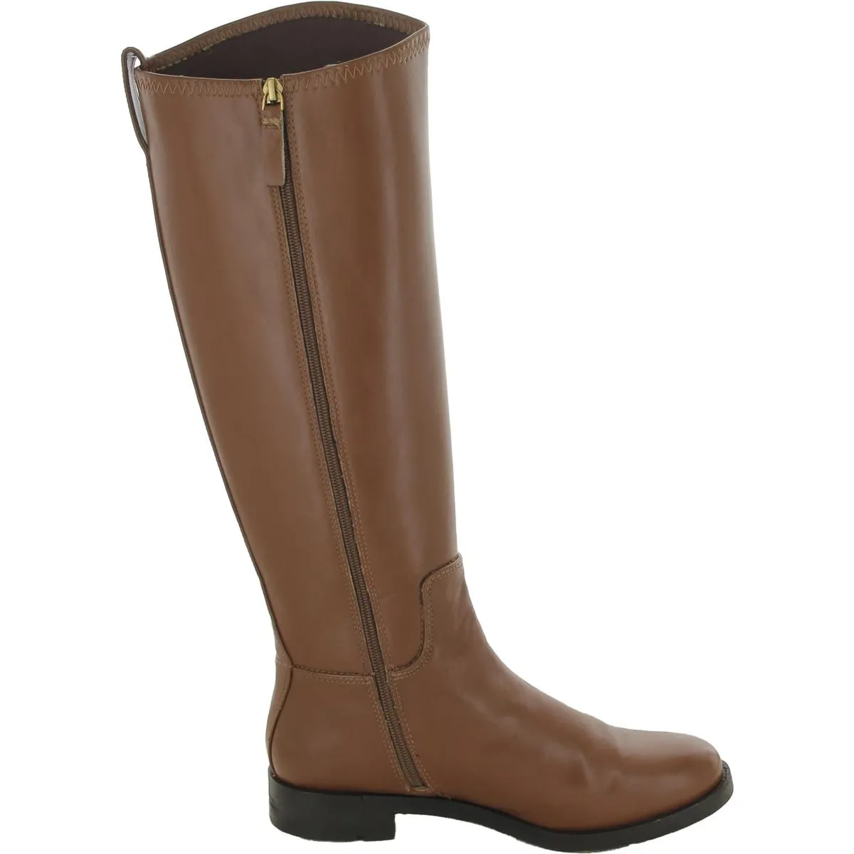 Womens Leather Round Toe Knee-High Boots