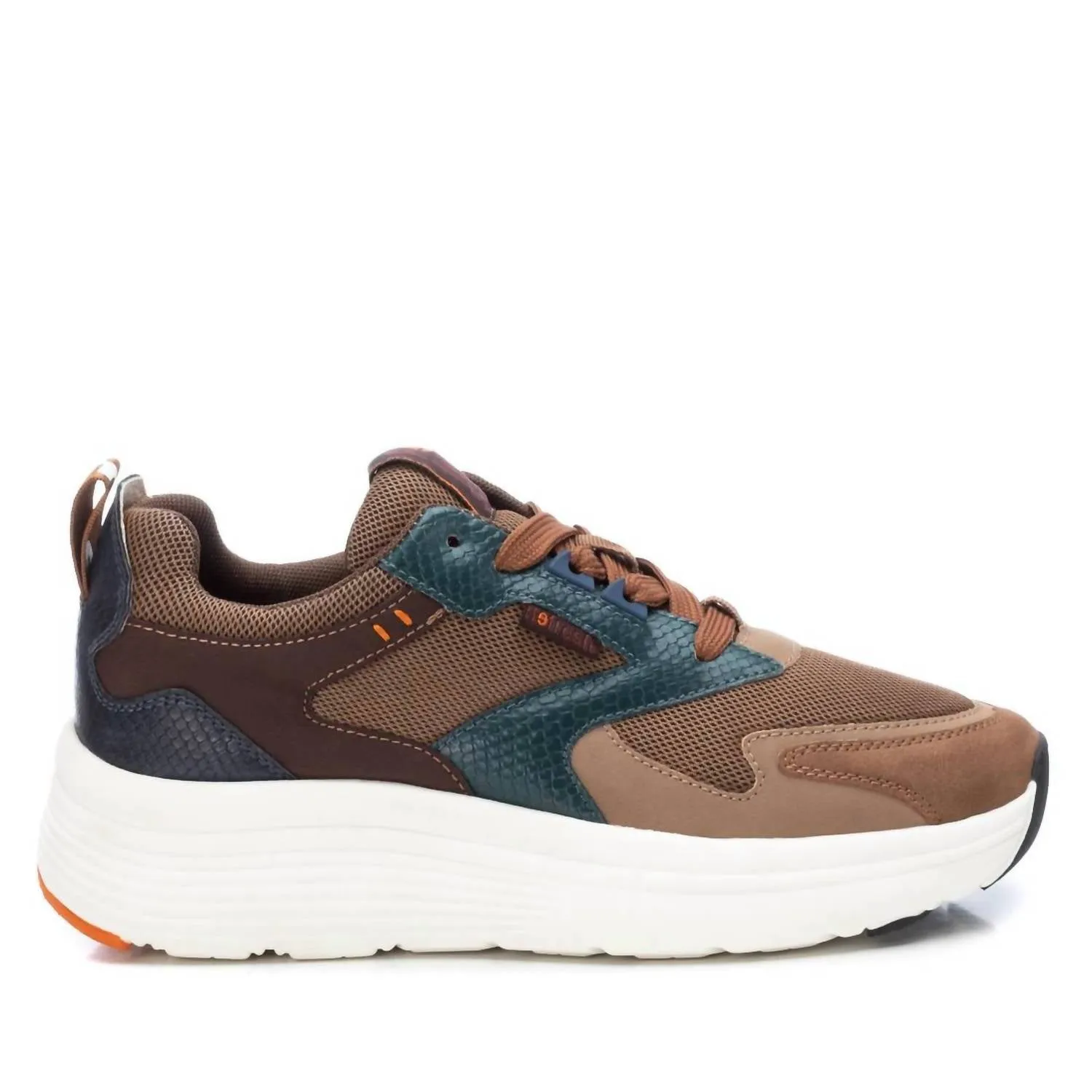 Women's Leather Textile Sneakers In Taupe