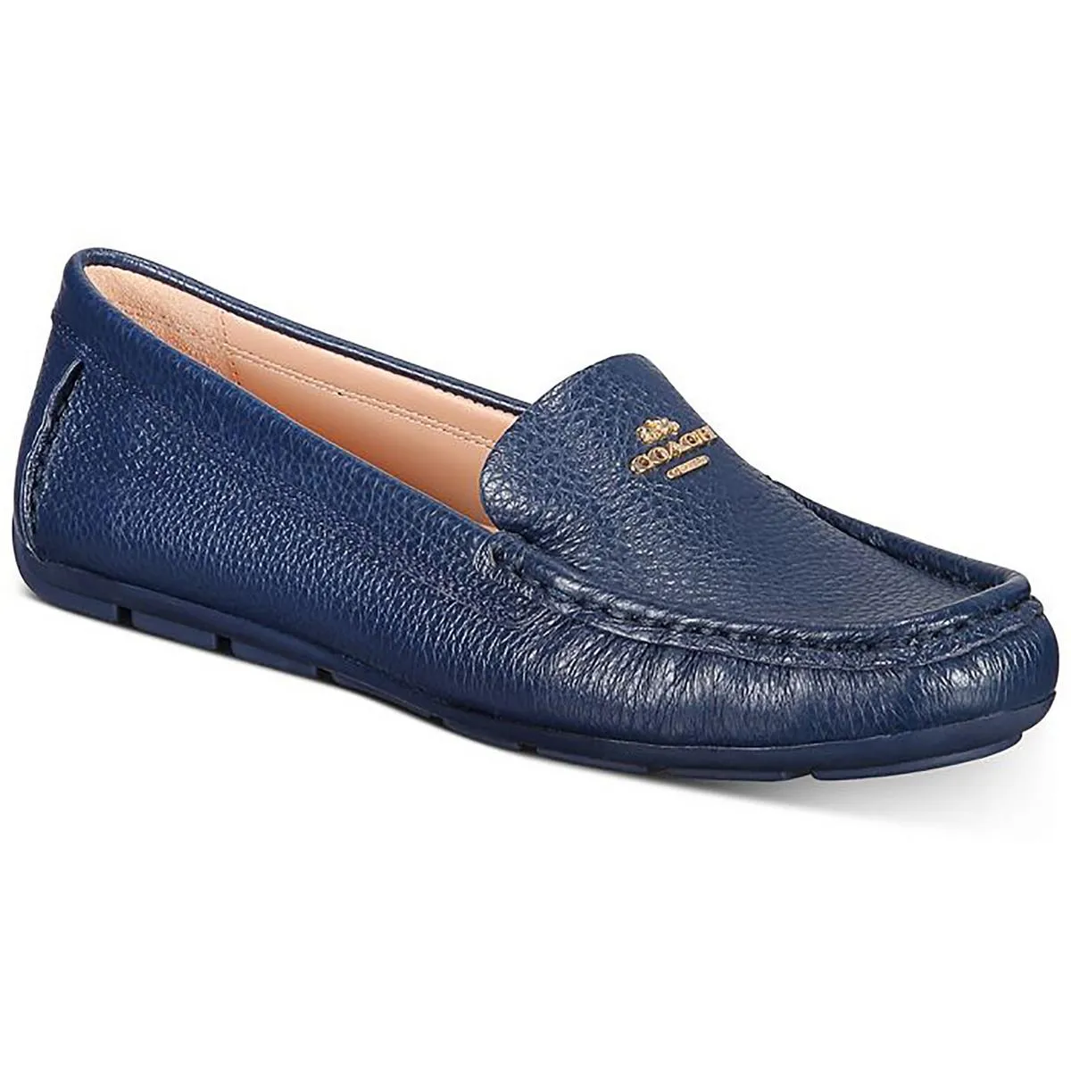 Womens Logo Leather Loafers
