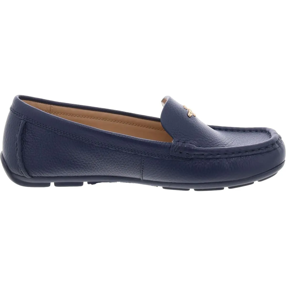 Womens Logo Leather Loafers