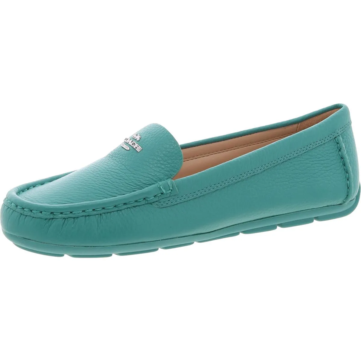 Womens Logo Leather Loafers