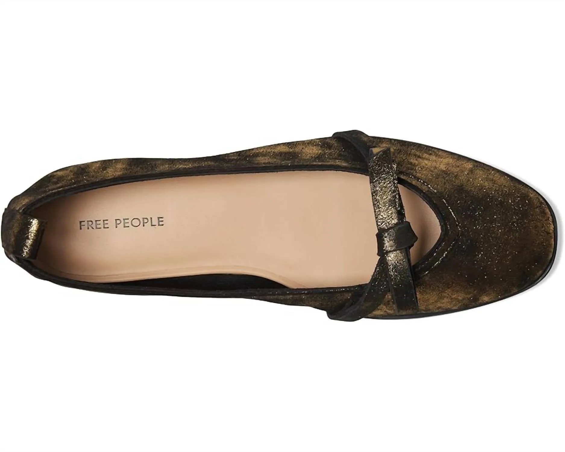 Women's Mania Bow Flat In Bronze Age Metallic