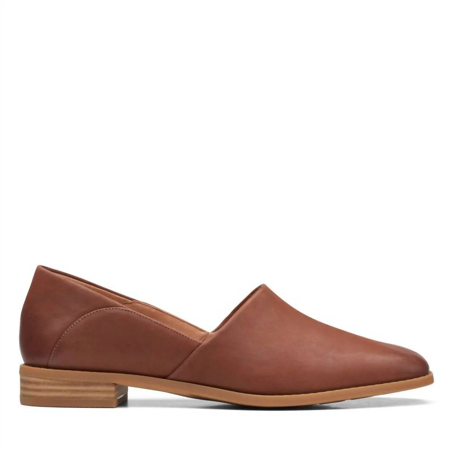 Women's Pure Belle Leather Slip On Shoe In Dark Tan