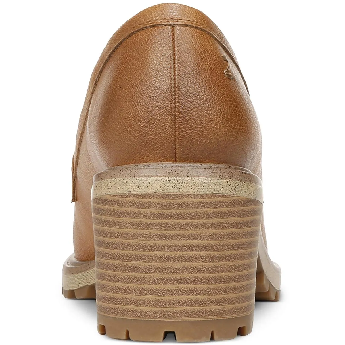 Womens Round Toe Block Heel Loafers
