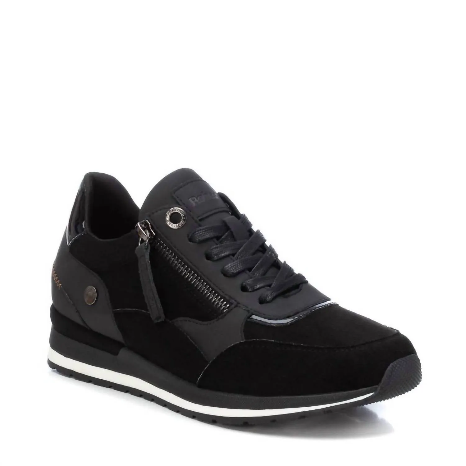 Women's Side Zipper Sneakers In Black
