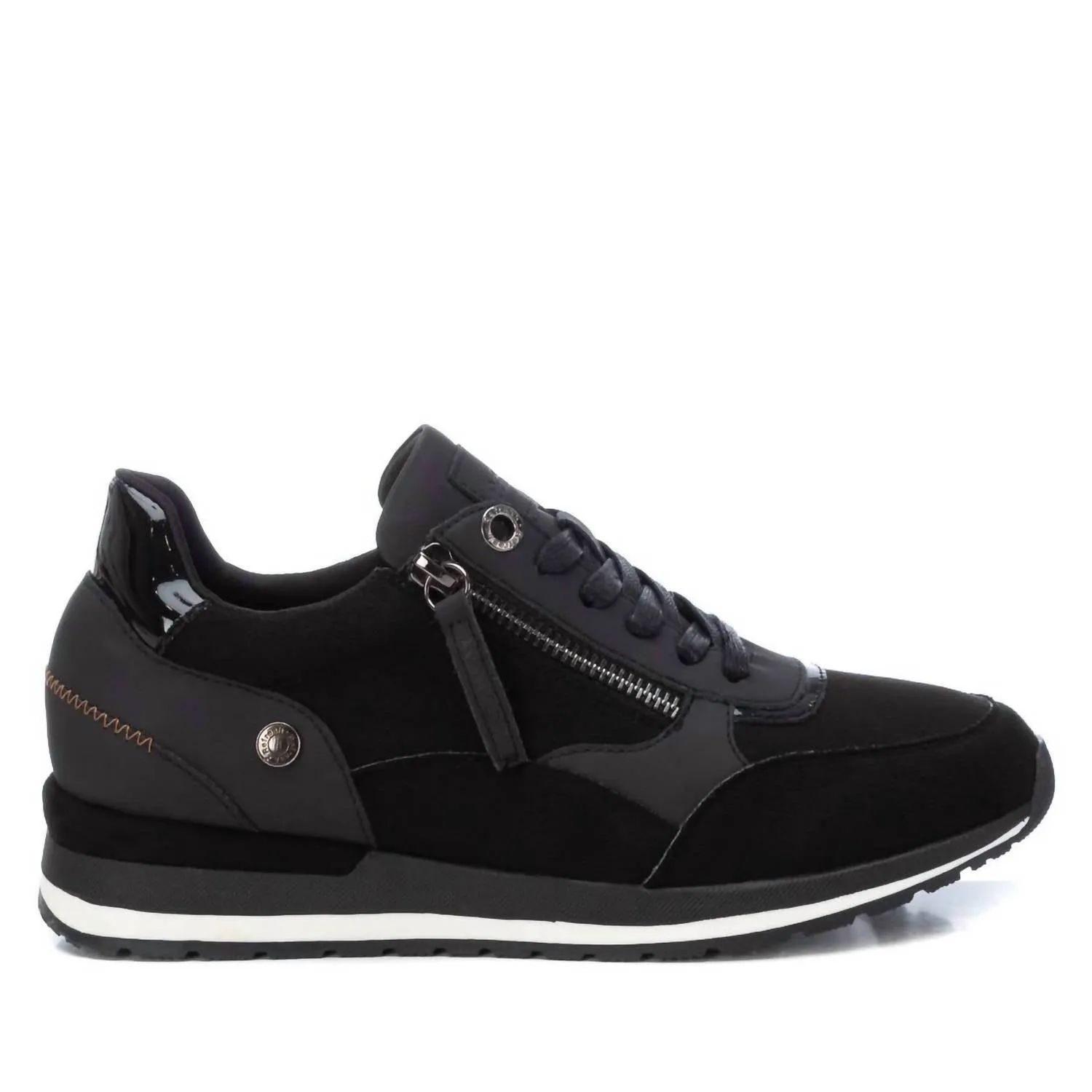 Women's Side Zipper Sneakers In Black