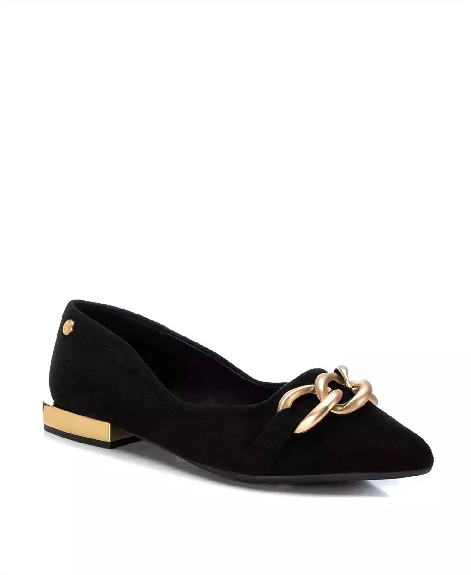 Women's Suede Ballet Flats Shoes In Black