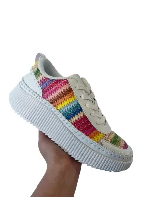 Women's Willow Woven Sneakers In Rainbow
