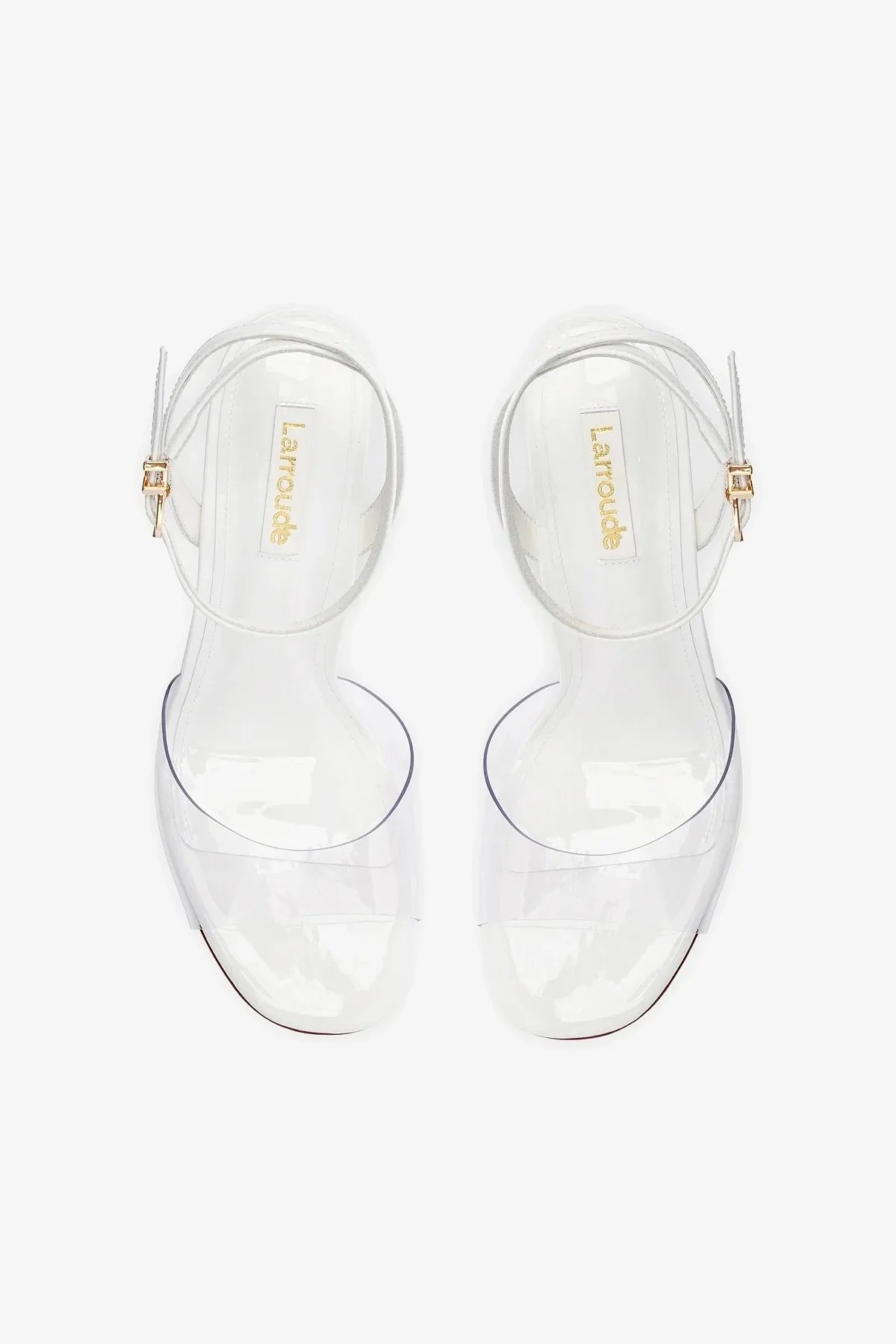 Yves Wedge In White Patent Leather and Vinyl