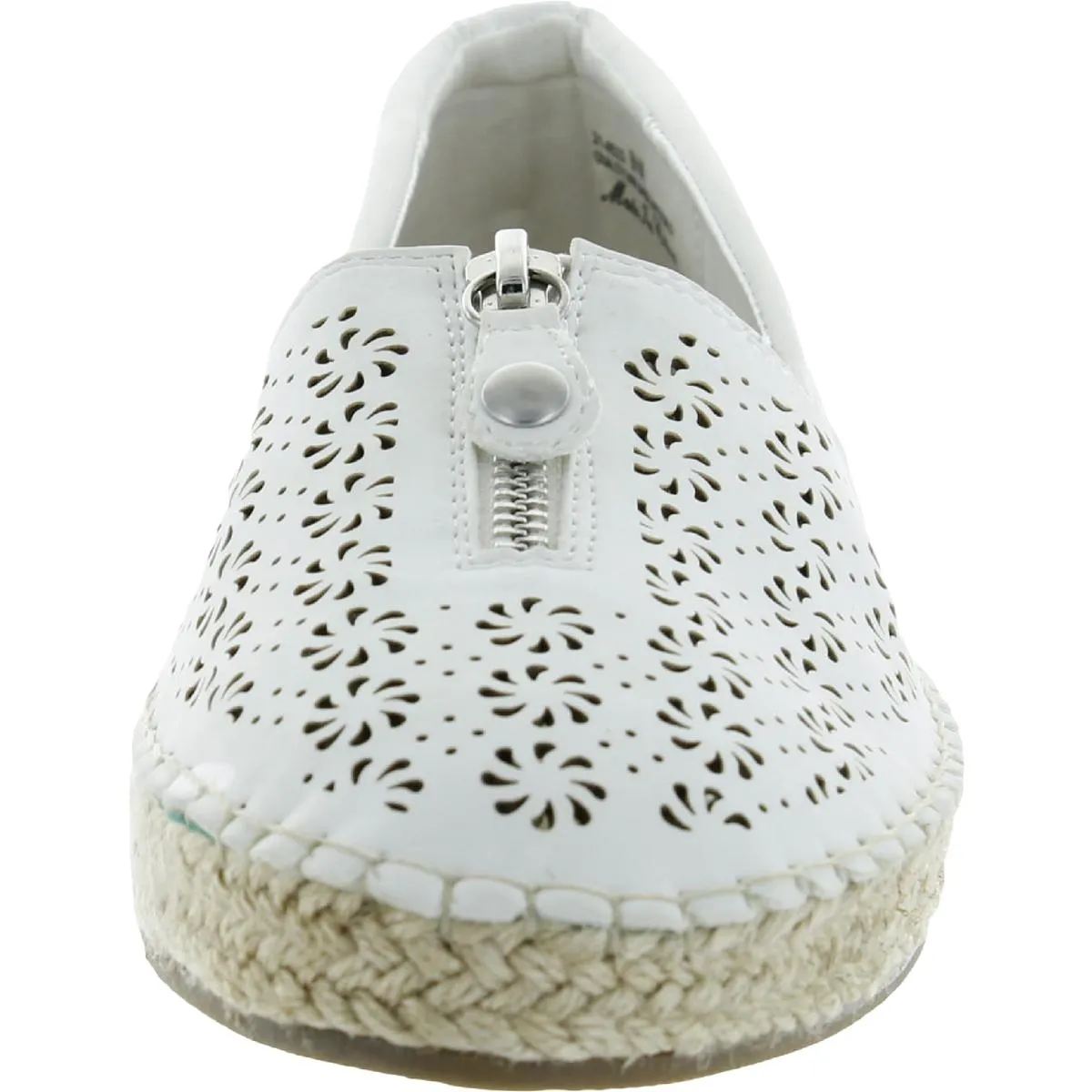 Zenon Womens Faux Leather Perforated Espadrilles